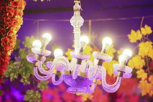 Indian Wedding party decoration with Chandelier photo