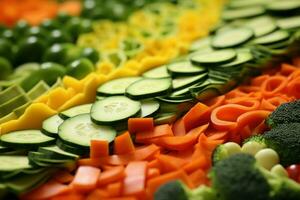 Diced Cut vegetables food. Generate Ai photo