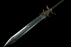 Distinguished Ancient sword fantasy silver. Generate Ai photo