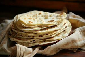 Flavorful Armenian bread lavash. Generate Ai photo