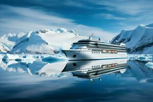 Majestic Antarctica cruise. Generate Ai photo