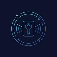 card key, electronic pass icon, linear design vector