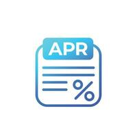 APR icon on white, Annual percentage rate vector