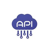 API icon with a cloud, vector