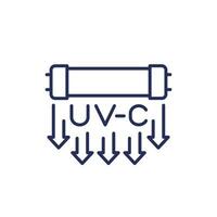 lámpara uv-c para el icono de línea de desinfección vector