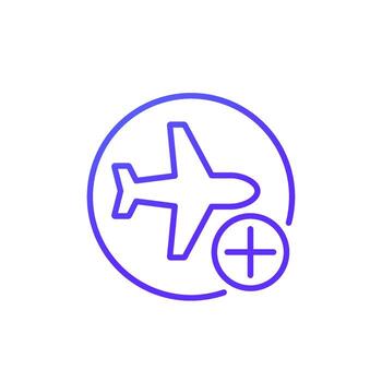 add a flight line icon with airplane vector