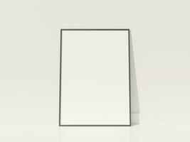 Mockup poster frame in minimalist modern interior background photo