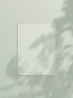mínimo imagen póster marco Bosquejo en blanco fondo de pantalla con hoja sombra foto