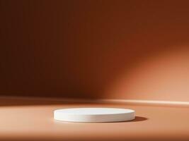 Minimal abstract geometric podium brown gradient background for product presentation. photo