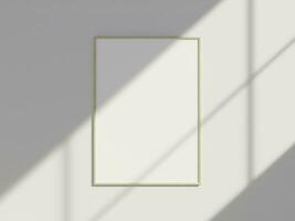 Frame mockup hanging on the wall with minimal window shadow photo