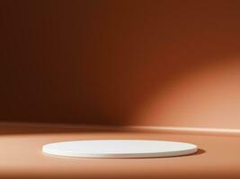 Minimal abstract geometric podium brown gradient background for product presentation. photo