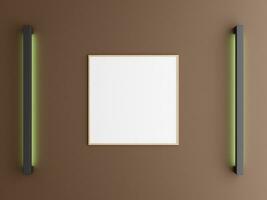 minimalista marco Bosquejo colgando en el marrón pared foto