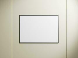 Picture frame on a wall. Blank Mockup photo