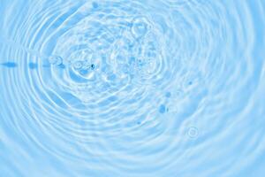 Abstract transparent water shadow surface texture natural ripple on blue background photo