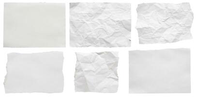 piece of white paper tear set collection isolated on white background photo