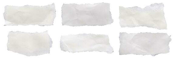 piece of white paper tear set collection isolated on white background photo