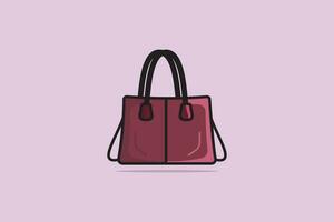 elegante señoras bolso para Moda vector ilustración. belleza Moda objetos icono concepto. elegante señoras brillante cuero bolsa, hembra Moda accesorios vector diseño.