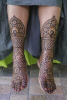 Mehndi Design Indian bride leg mehndi Indian wedding photo