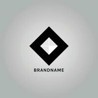 abstract square geometric business logo concept design black and white shapes vector