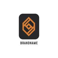 abstract geometric business logo concept design in black and orange color shapes vector