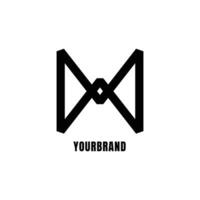 minimalist abstract letter M and W geometric shape vector company icon logo design concept