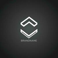 abstract arrow geometric business logo concept design in white color shapes vector