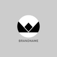 abstract geometric business logo concept design in black and white diamond shapes vector