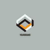 orange grey black vector abstract geometric corporate logo icon concept design