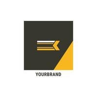 minimalist yellow black abstract geometric shape vector company icon logo design concept