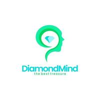 simple logo of brain and diamond vector