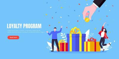 Get online reward and gifts, earn loyalty program points. vector