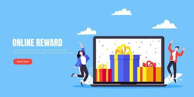 Get online reward and gifts, earn loyalty program points. vector