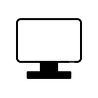 Computer monitor icon. Flat PC symbol. vector