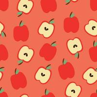 manzana Fruta sin costura modelo para tela imprimir, textil, regalo envase papel. vistoso vector para niños, plano estilo