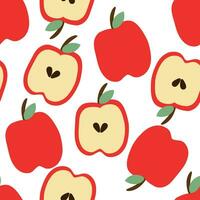 Apple fruit seamless pattern for fabric print, textile, gift wrapping paper. colorful vector for children, flat style