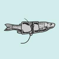 milkfish fish hand drawn vector illustration