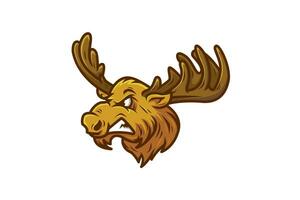 vector illustration of deer head with angry expression