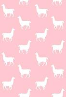 Vector seamless pattern of white llama silhouette