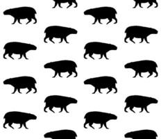 Vector seamless pattern of capybara silhouette