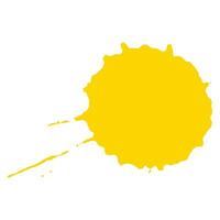 yellow ink splash brush drop vector