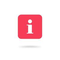 Info icon vector, simple red information sign isolated pictogram vector