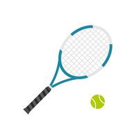 Tennis racket with ball vector illustration flat cartoon design isolated image