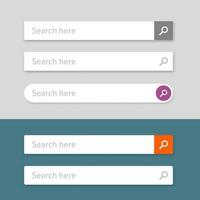 Search bar vector element design, set of web searching boxes with shadow ui template