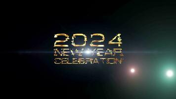 2024 glücklich Neu Jahr Feier golden Text cinnematisch Titel video