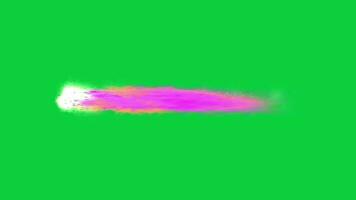 Rocket engine jet flame booster  streaks effect, flying rocket flame, superhero flying power effect isolated on green screen background video