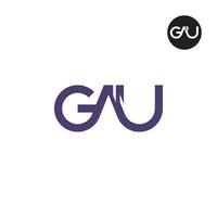 Letter GAU Monogram Logo Design vector