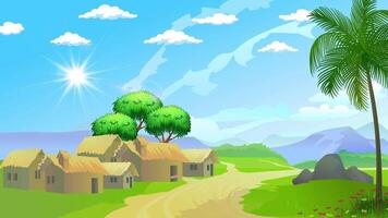 Natural cartoon comics background video