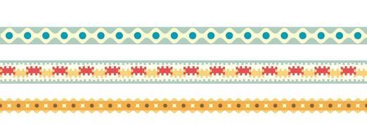 conjunto de tiras de cinta washi estampadas de colores. Linda cinta  adhesiva decorativa aislada sobre fondo blanco. ilustración vectorial  5318004 Vector en Vecteezy