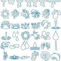 Water drops icon vector set. Water illustration sign collection. Spray symbol. Ocean logo. Sea mark.