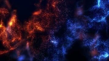 astratto nube di raggiante polvere particelle e punti, particella fluire, bellissimo nebulosa, bokeh effetto. luccichio mescolare. animazione. senza soluzione di continuità looping 4k video